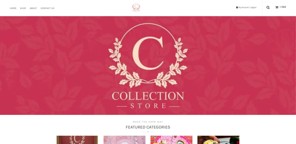 Screenshot of Collection Store project
